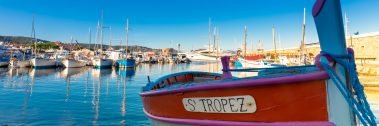Fishing boat Saint-Tropez harbor, near Vistazur