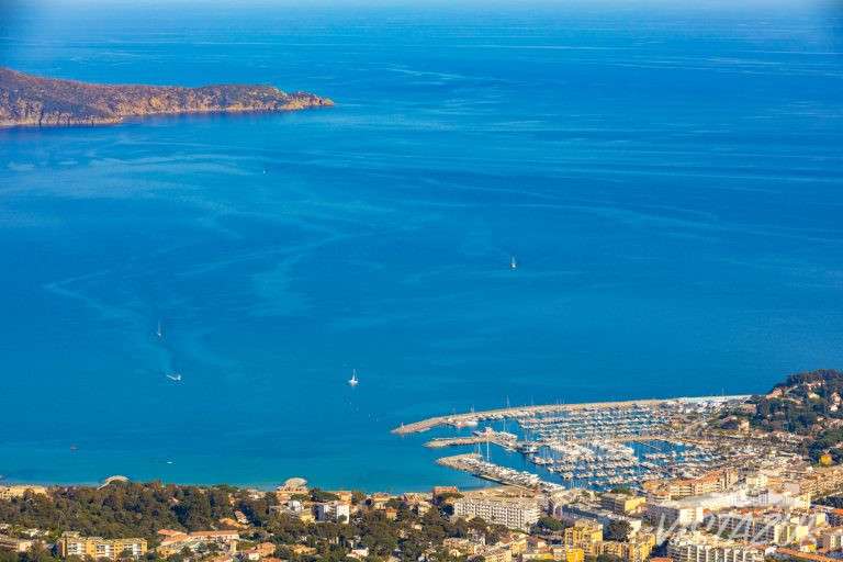 Cavalaire harbor aerial view, Azure coast France